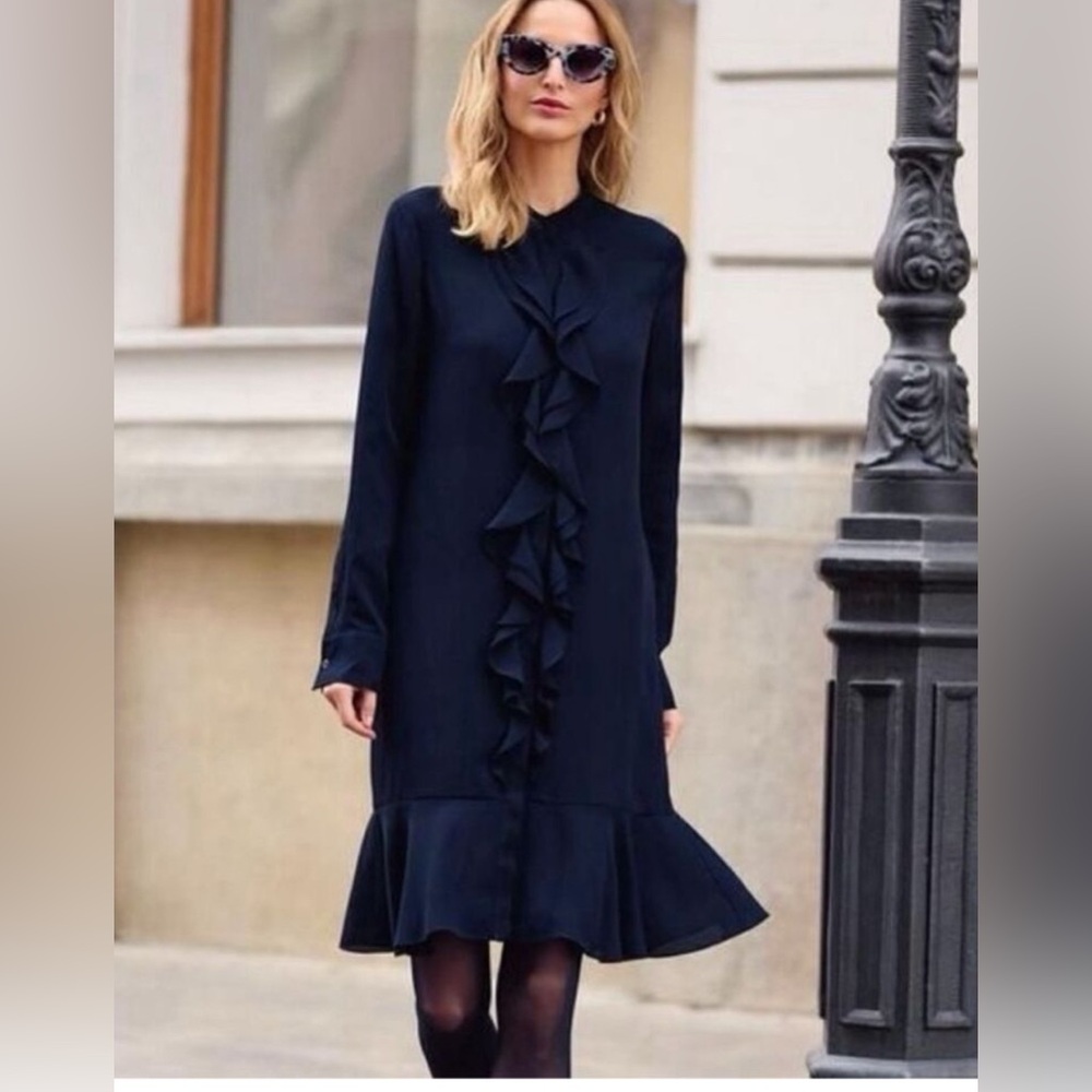 Tory Burch NWT The Jane Dress – Navy Button-Down Silhouette (Knee Length) - Picture 15 of 15